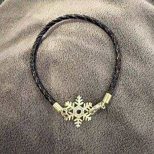 Black and Silver Snowflake Bracelet
